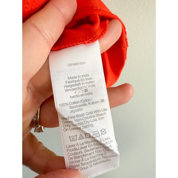 Madewell | NWT Puff-Sleeve Tee in Bright Flame Red | Sz XXS - Picture 7 of 9